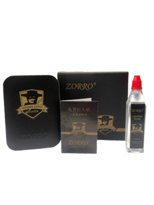 Zorro Lighter Fluid Refill Flip Lid .008 Design - Zorro Lighters