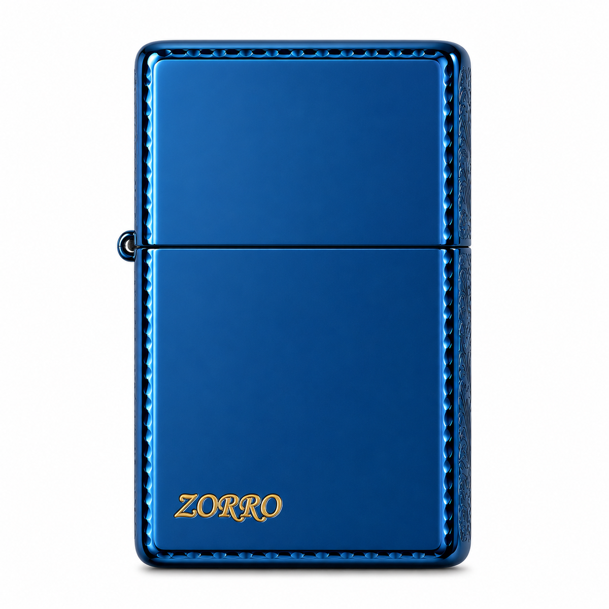 Zorro Dark Blue Flip Lid Lighter Gift Box Set with 16ML Fluid Refill