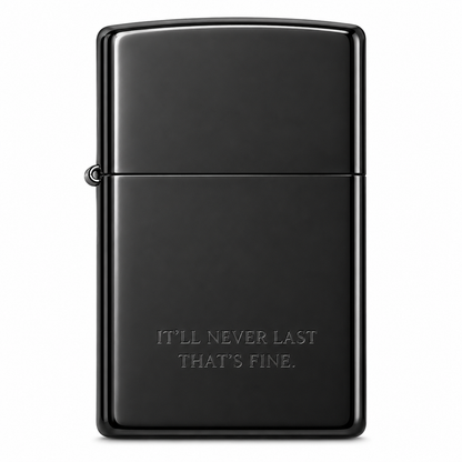 Zorro Titanium Black Thick Case Flip Lid Lighter Gift Box Set with 16ML Fluid Refill