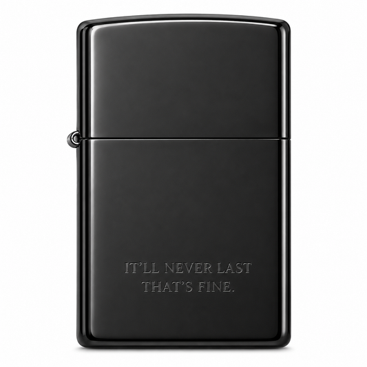 Zorro Titanium Black Thick Case Flip Lid Lighter Gift Box Set with 16ML Fluid Refill