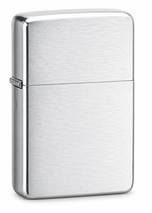 Zorro Sleek Silver Flip Lid Lighter Gift Box Set with 16ML Fluid Refill