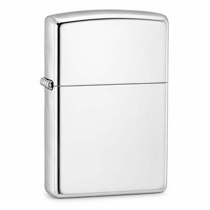 Zorro Plain Silver Flip Lid Lighter Gift Box Set with 16ML Fluid Refill