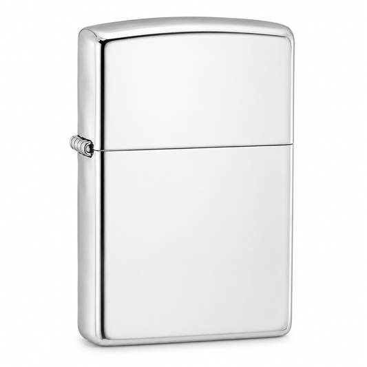 Zorro Plain Silver Flip Lid Lighter Gift Box Set with 16ML Fluid Refill