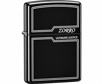 Zorro Ultimate Justice Flip Lid Lighter Gift Box Set with 16ML Fluid Refill