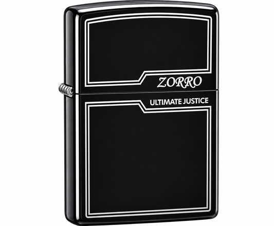 Zorro Ultimate Justice Flip Lid Lighter Gift Box Set with 16ML Fluid Refill