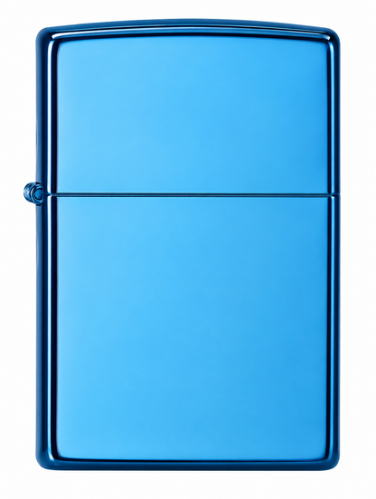 Zorro Blue Design Flip Lid Lighter Gift Box Set with 16ML Fluid Refill