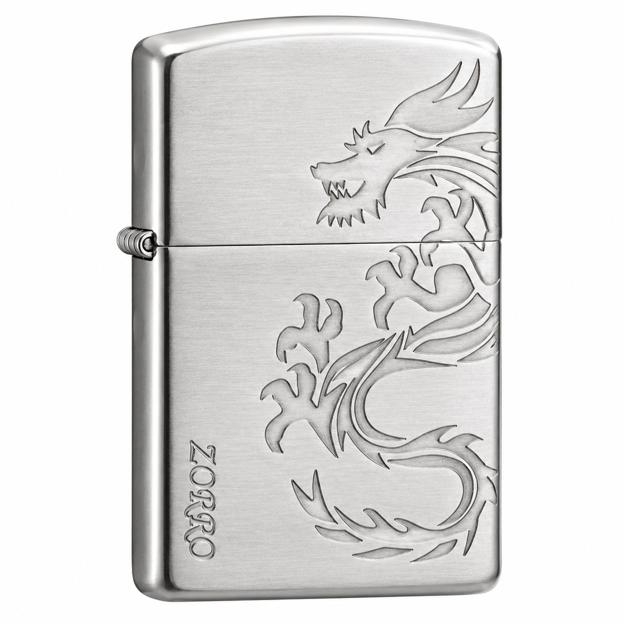 Zorro Dragon Design Flip Lid Lighter Gift Box Set with 16ML Fluid Refill
