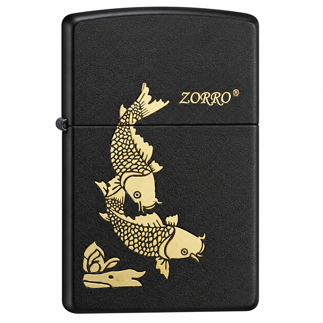 Zorro Koi Fish Design Flip Lid Lighter Gift Box Set with 16ML Fluid Refill