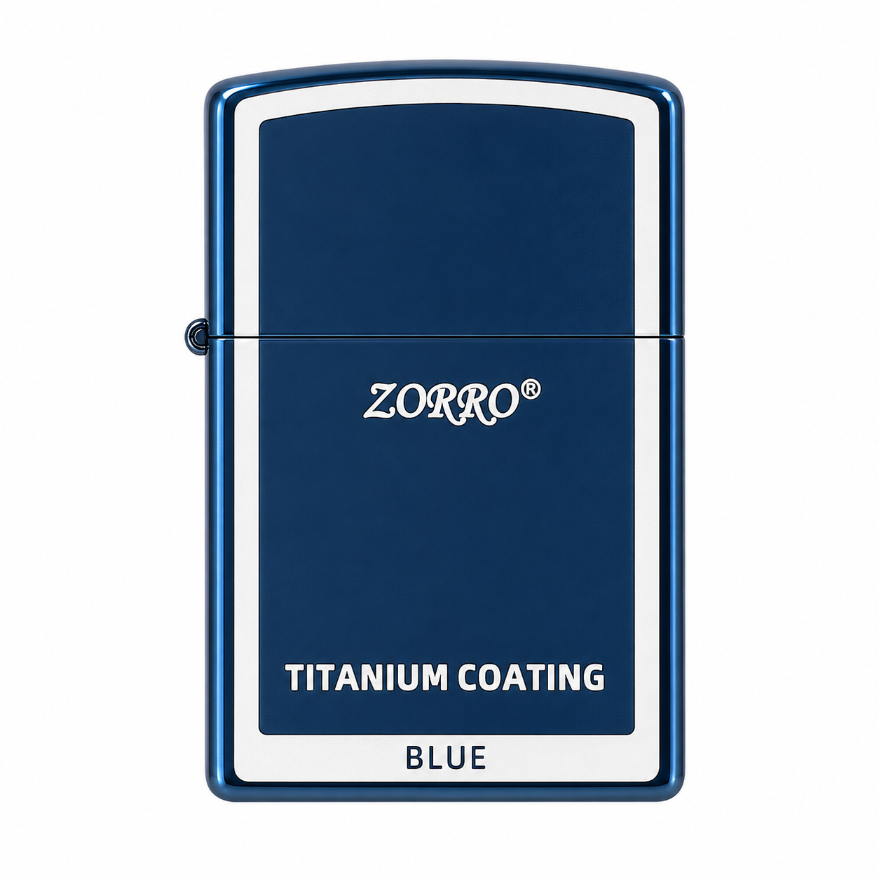 Zorro Blue Design Flip Lid Lighter Gift Box Set with 16ML Fluid Refill