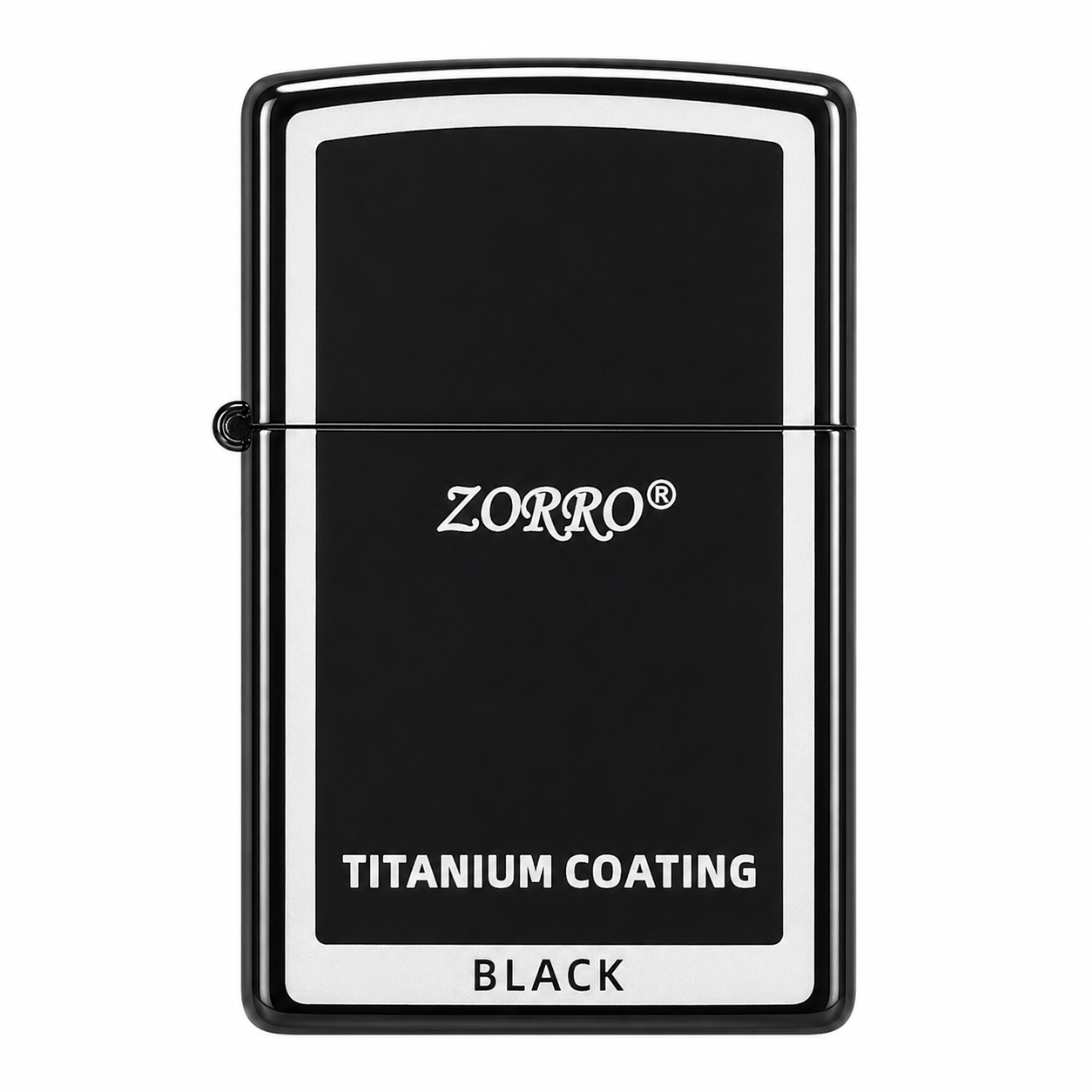 Zorro Lighter Fluid Refill Flip Lid Black Titanium Design