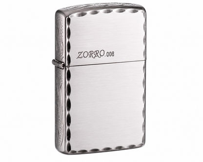 Zorro .008 Flip Lid Lighter Gift Box Set with 16ML Fluid Refill