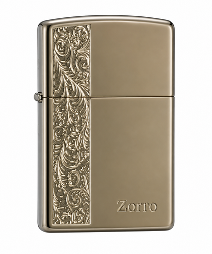 Zorro Embroidery Design Flip Lid Lighter Gift Box Set with 16ML Fluid Refill