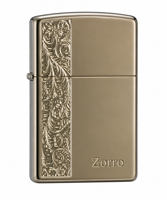 Zorro Embroidery Design Flip Lid Lighter Gift Box Set with 16ML Fluid Refill