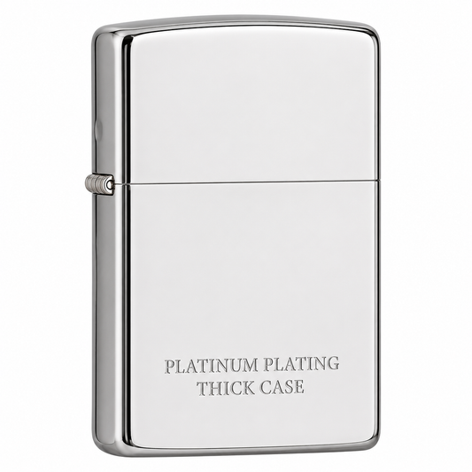 Zorro Platinum Plated Flip Lid Lighter Gift Box Set with 16ML Fluid Refill