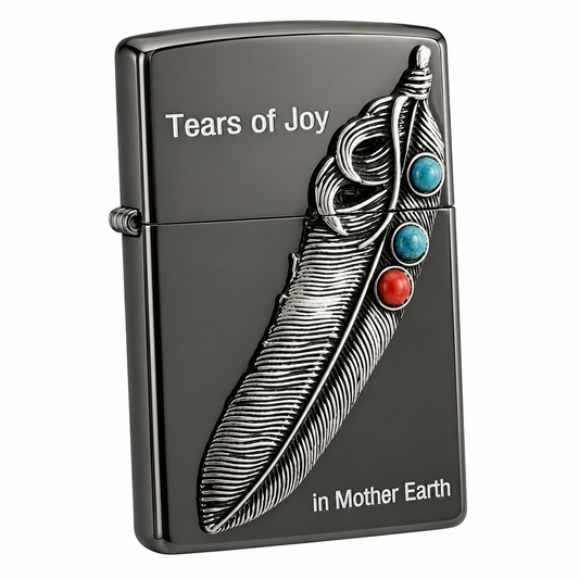 Zorro 3D Leaf Design Flip Lid Lighter Gift Box Set with 16ML Fluid Refill