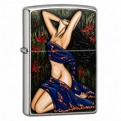 Zorro Lady Design Flip Lid Lighter Gift Box Set with 16ML Fluid Refill
