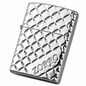 Zorro Silver Check Flip Lid Lighter Gift Box Set with 16ML Fluid Refill