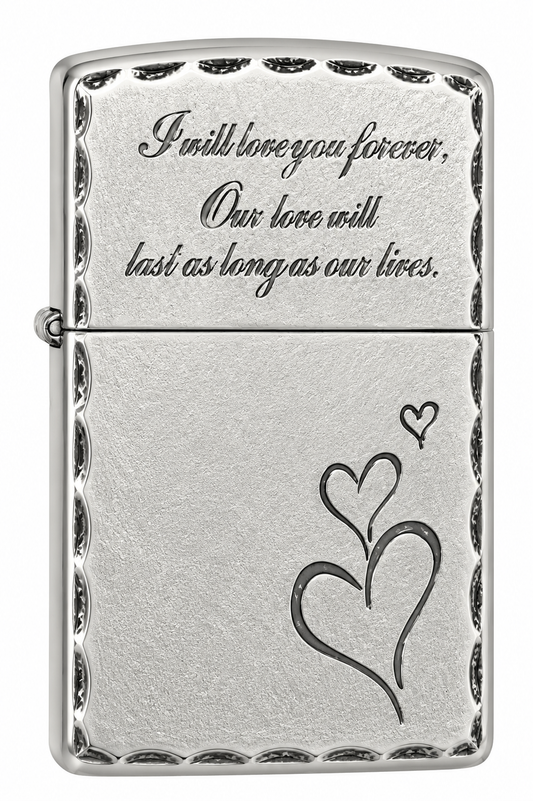 Zorro Love Design Flip Lid Lighter Gift Box Set with 16ML Fluid Refill