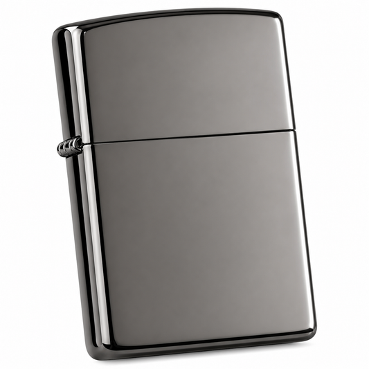 Zorro Black Design Flip Lid Lighter Gift Box Set with 16ML Fluid Refill