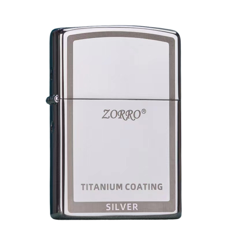 Zorro Lighter Fluid Refill Flip Lid Titanium Coated
