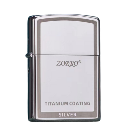 Zorro Lighter Fluid Refill Flip Lid Titanium Coated