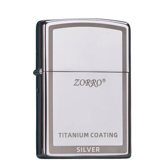 Zorro Lighter Fluid Refill Flip Lid Titanium Coated