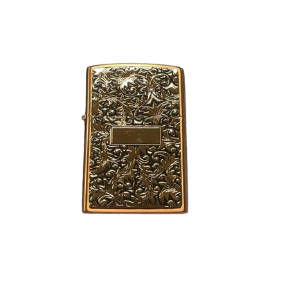 Zorro Lighter Fluid Refill Flip Lid Bronze Vine Design
