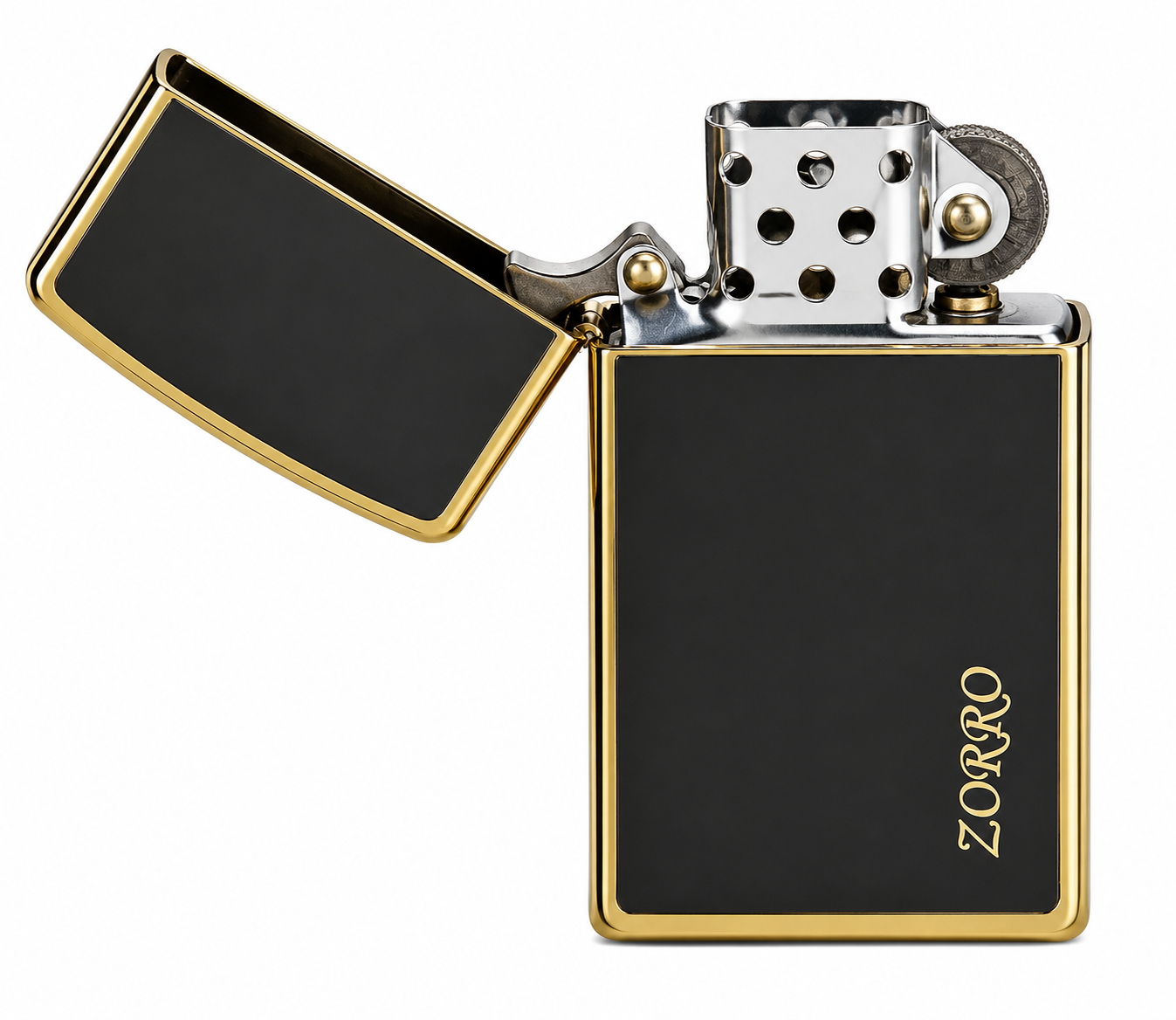 Zorro Elegance Design Flip Lid Lighter Gift Box Set with 16ML Fluid Refill