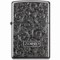 Zorro Flower Design Flip Lid Lighter Gift Set with 16ML Fluid Refill
