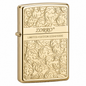 Zorro Gold Leaf Flip Lid Lighter Gift Box Set with 16ML Fluid Refill