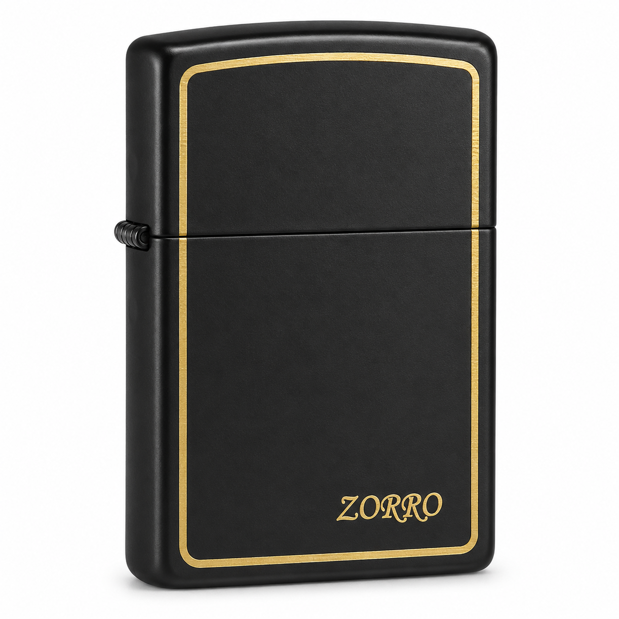 Zorro Gold Stripes Flip Lid Lighter Gift Box Set with 16ML Fluid Refill