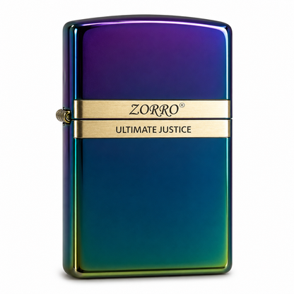 Zorro Gradient Design Flip Lid Lighter Gift Box Set with 16ML Fluid Refill