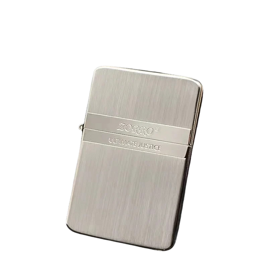 Zorro Lighter Fluid Refill Flip Lid Silver