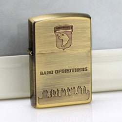 Zorro Lighter Fluid Refill Flip Lid Band Of Brothers Design - Zorro Lighters
