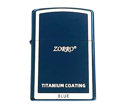 Zorro Lighter Fluid Refill Flip Lid Blue Design