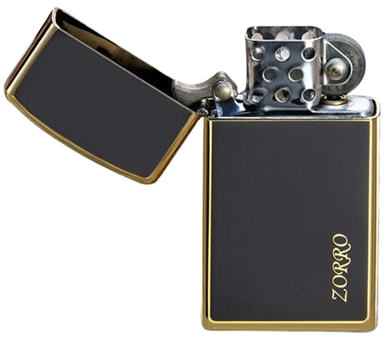 Zorro Lighter Fluid Refill Flip Lid Elegance Design