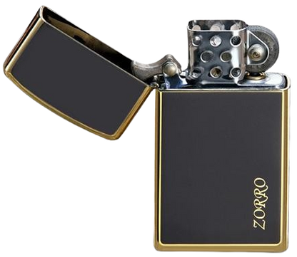 Zorro Lighter Fluid Refill Flip Lid Elegance Design
