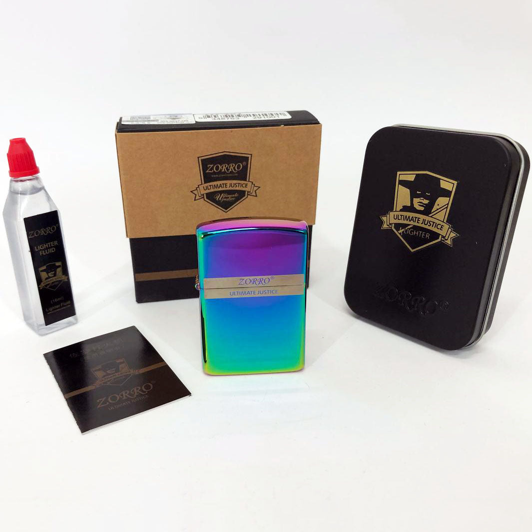 Zorro Lighter Fluid Refill Flip Lid Gradient Design