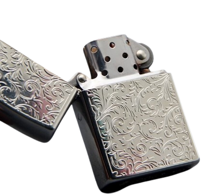 Zorro Lighter Fluid Refill Flip Lid Intricate Leaf Design