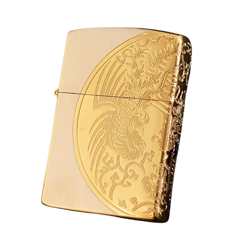 Zorro Lighter Fluid Refill Flip Lid Japanese Gold Design