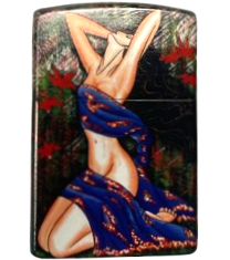 Zorro Lighter Fluid Refill Flip Lid Lady Design