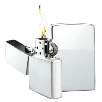 Zorro Lighter Fluid Refill Flip Lid Plain Silver Design