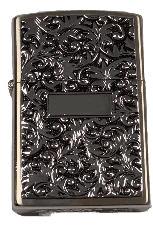 Zorro Lighter Fluid Refill Flip Lid Spinning Flower Silver Design