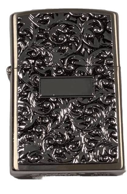 Zorro Lighter Fluid Refill Flip Lid Spinning Flower Silver Design