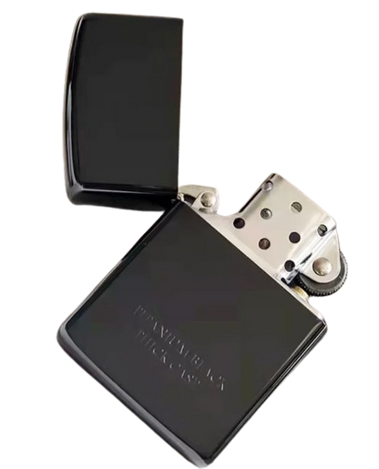 Zorro Lighter Fluid Refill Flip Lid Titanium Black Thick Case