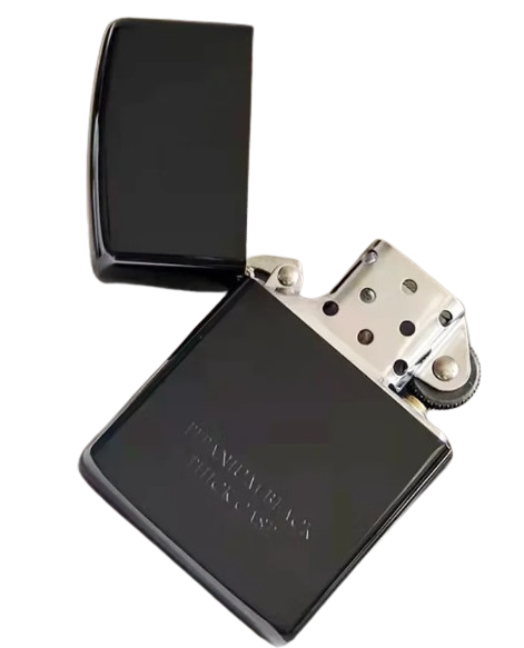 Zorro Lighter Fluid Refill Flip Lid Titanium Black Thick Case