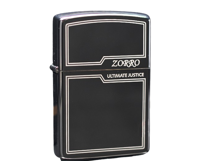 Zorro Lighter Fluid Refill Flip Lid Ultimate Justice Design