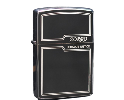 Zorro Lighter Fluid Refill Flip Lid Ultimate Justice Design