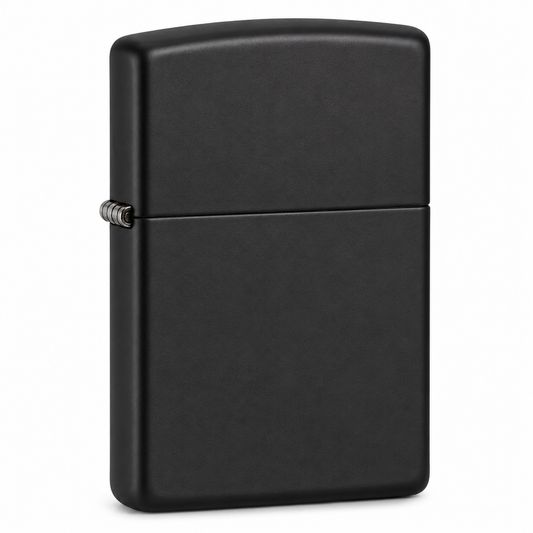Zorro Solid Black Flip Lid Lighter Gift Box Set with 16ML Fluid Refill