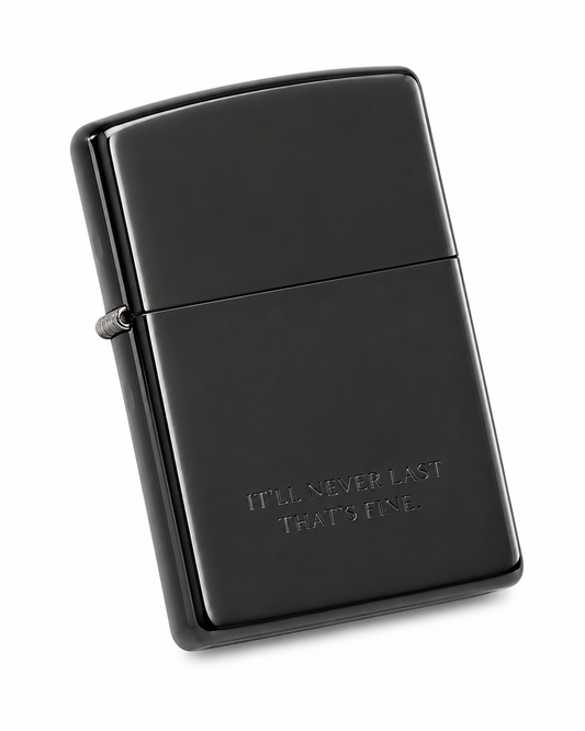 Zorro Titanium Black Thick Case Flip Lid Lighter Gift Box Set with 16ML Fluid Refill
